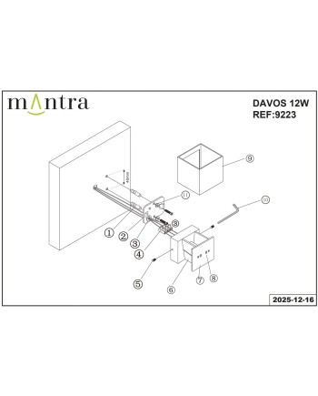 DAVOS * APLIQUE LED 12W 2700K DIM ORO